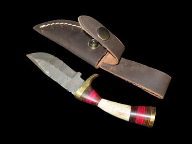 6 3/4" Bone Handle Damascus Knife