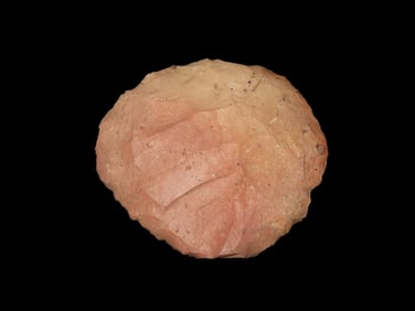 2 5/8" Hopewell Sun Disc, made of Heat treated Burlington Chert, found in Monroe Co., , Missouri