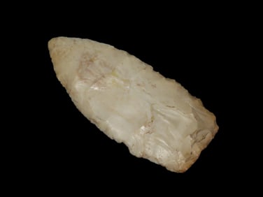 4 5/8" Stanfield, Lightly Beveled Burlington Chert, Cortex on Base, found in Lee Co., , Iowa, Ex
