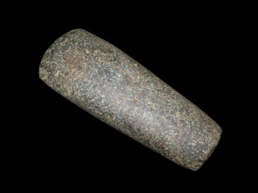 4 1/2" High Grade Square Pole Celt, made of colorful wiry granite with a nice finish, Ex Leithoff