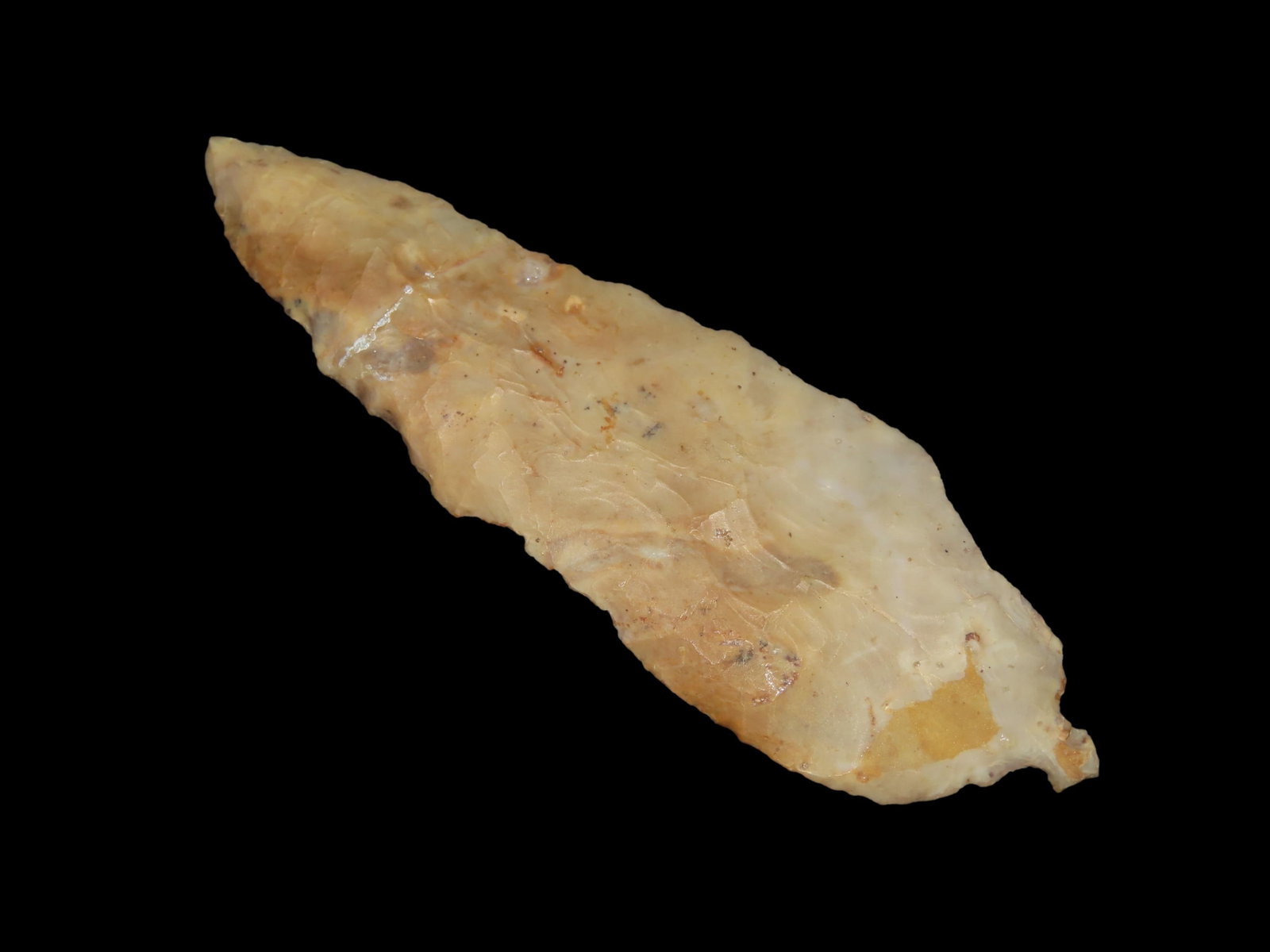 4 3/4" Early Ovoid Notched Blade-*broken & glued*- found in NE Arkansas, Ex Michael Knabe Collection: 4 3/4" Early Ovoid Notched Blade-*broken & glued*- found in NE Arkansas, Ex Michael Knabe Collection