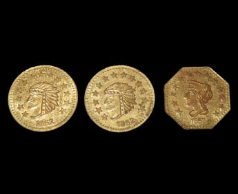 Lot of 3 California Gold Rush Tokens