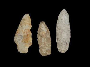 Group of 3 Van Buren Co., , Iowa Arrowheads found by Gary Nelson