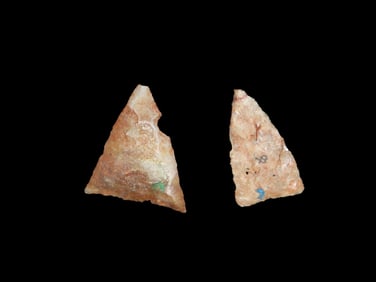 Set of 2 Alibates Triangles, found in Oklahoma