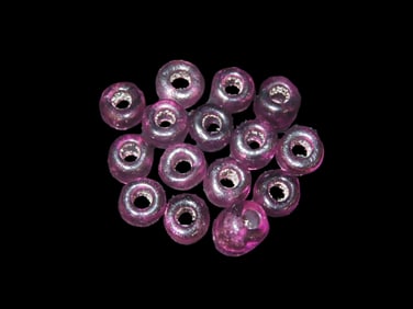 Purple Glass Trade Beads (15), Beads out of a cache, Found in Georgia