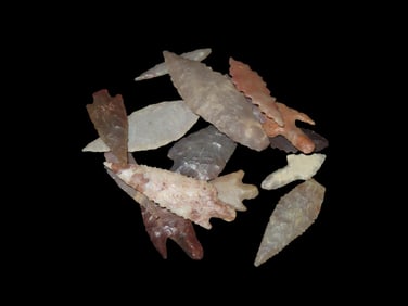 15 Arrowheads, Saharan Neolithic Sahara Desert, 4000-6000 Years BP