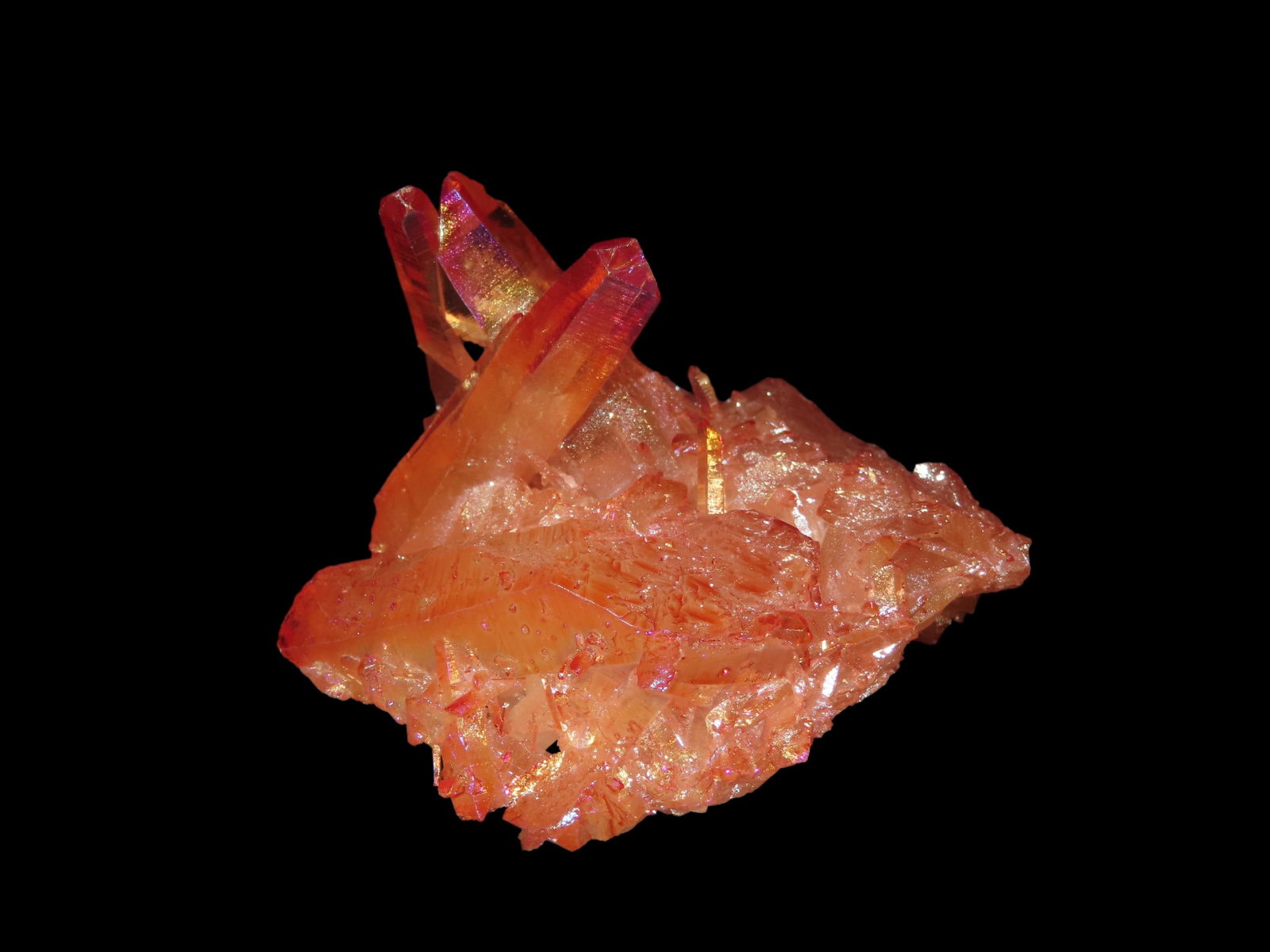 205 Gram, Quartz Crystal Cluster Formation Coated in Titanium Geode Specimen, Pink Color (1 of 4)