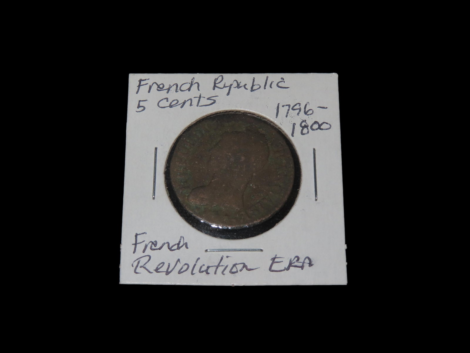 French Republic 5 Cents, 1796-1800, French Revolution Era, Antique Coin: French Republic 5 Cents, 1796-1800, French Revolution Era, Antique Coin