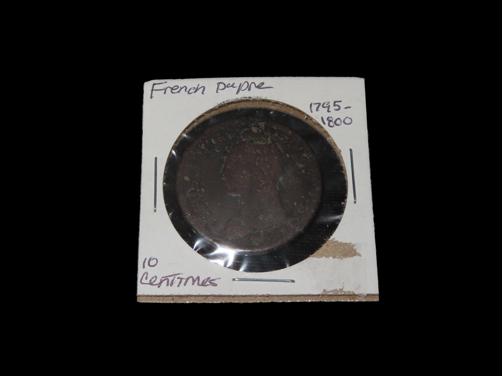 10 cm French Dupre Antique Coin, 1795-1800: 10 cm French Dupre Antique Coin, 1795-1800