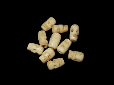 Collection of Antique Tibet Beads, bone/effigy
