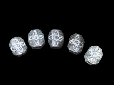 Set of Chinese Engraved Stone Bead made from Jade