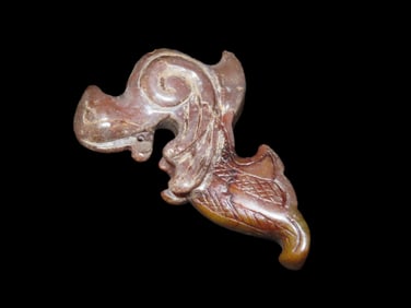Chinese Jade Antique Effigy Pendant, Handmade