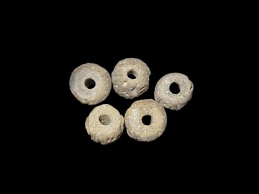 Group Of Decorated Effigy Beads Pre Columbian,500 BCE To 500 CE,Found In Ecuador,Manabi Culture