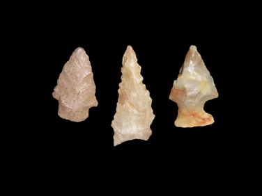 Set Of 3 Quality Arrowheads,N.E Arkansas,Ex Michael Knabe