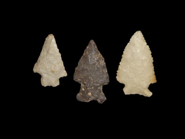 Set Of 3 Quality Arrowheads,N.E Arkansas,Ex Michael Knabe