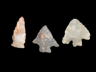 Set Of 3 Quality Arrowheads,N.E Arkansas,Ex Michael Knabe