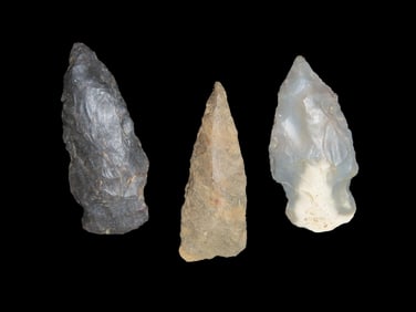 Set Of 3 Quality Arrowheads,Found In N.E Arkansas,Ex Michael Knabe