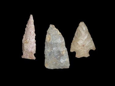Set Of 3 Quality Arrowheads,Found In N.E Arkansas,Ex Michael Knabe