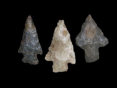 Set Of 3 Quality Arrowheads,Found In N.E Arkansas,Ex Michael Knabe