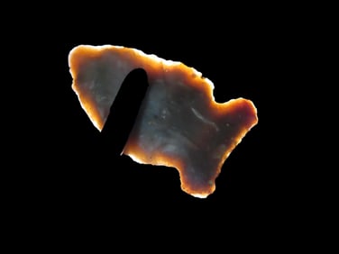 1 3/8'' Semi-Translucent Big Sandy Arrowhead,Found In N.E Arkansas,Ex Michael Knabe