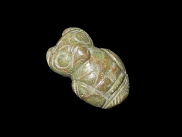 Pre Columbian,1 1/2'' Jadite Hoot Owl Pendant Columbia South America