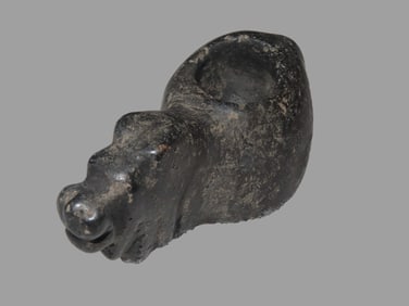 Pre Columbian Hematite Lamma Canopa Offering Vessel,Found In Peru