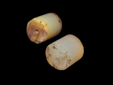 Set Of 2 Agate Beads,Found In South America Pre Columbian