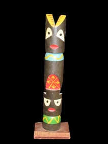 Amazing Early Totem Pole 10 3/4'' Tall