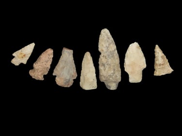 7 Arrowheads,Found By Josh Hamilton Near Mt Sterling Brown Co Illinois