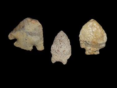 3 Arrowheads,Found By Gary Nelson In Van Buren Co IA-Famous Youtube Channel
