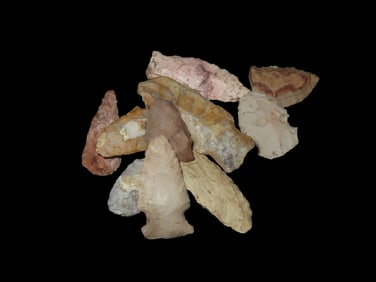 10 Arrowheads,Found By Gary Nelson In Van Buren Co IA, Famous Youtube Channel