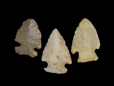Lot of 3 Nicer Common  Arrowheads