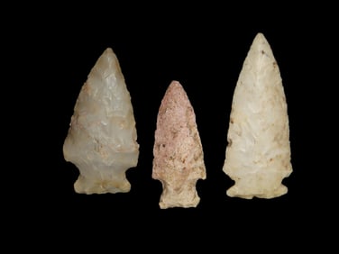 Lot of 3 Nicer Common  Arrowheads, found in Illinois
