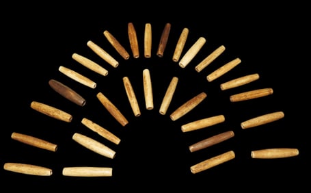 Group of 30 Bone Tube Beads, Ex John Howze Collection