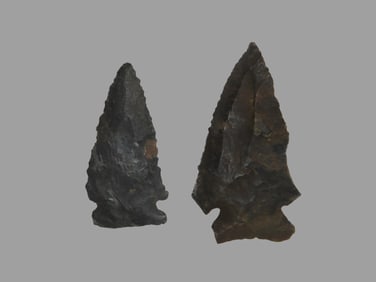 Lot of 2 Arrowheads, Ex David Elwell Collection