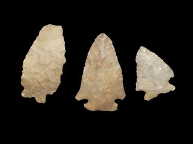 Lot of 3 Arrowheads, Ex David Elwell Collection