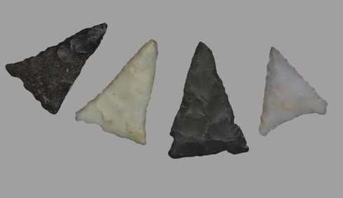 Group of 4 Triangle Pts, Ex David Elwell Collection