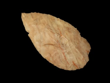 2 9/16" Nodena Leaf Blade, Gorgeous Color, Minor Edge Dings, Ex David Elwell Collection
