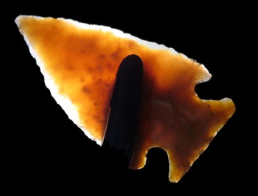 1 1/2" Translucent Novaculite Bird Point, Ex David Elwell Collection