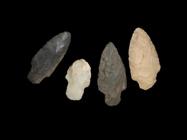 Group of 4 Nicer Adena Pts, Ex David Elwell Collection