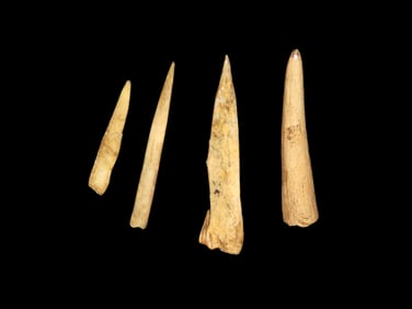 Lot of 4 Bone & Antler Tools, Ex James Kerr Collection