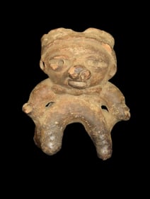 5" x 3 1/2" Pre-Columbian Full Male Effigy Figure, found in Vera Cruz, MX, tips of 3 feet