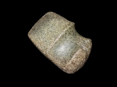 3 1/2" 3/4 Groove Green Granite Axe, Ex Bill Heuter Collection