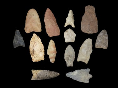 Collection of 13 Outstanding Macon Co., North Carolina Pts, largest 2 1/2", Ex Bill Heuter