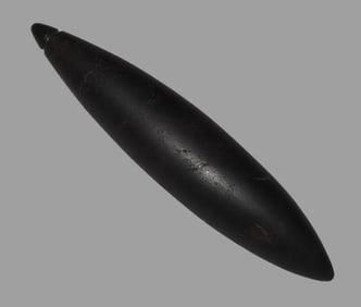 3 5/8" Hematite Plummet, Partain COA, found in Stoddard Co., Missouri, Ex Tina Burton, Ex Dan
