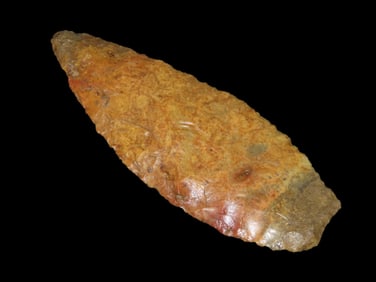 4 1/2" Lusk Knife, 3xCOA-Rogers/Meadows/Motley, Super Rich, Deep Color, found in Yuma Co., Colorado