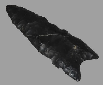 3 1/16" Coshocton Chert Redstone Pt, Motley COA, found in Ohio, Ex Robert Brusatte Collection