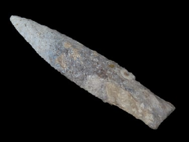 4 7/16" Square Stem Pt, Great Fossil Inclusions, found in Calhoun Co., Illinois