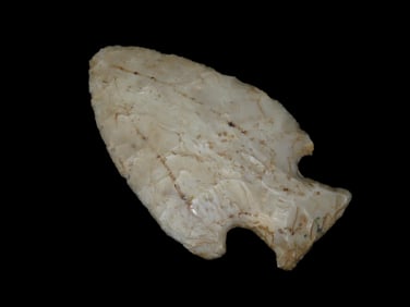 3 1/2" Kay Blade, Well Made of Burlington Chert, found in NE. Oklahoma, 1 1/4" Eccentric, found in