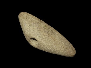 4 5/16" Winged Bannerstone, Dickey COA, made of large grain sandstone, found in Butler Co.,
